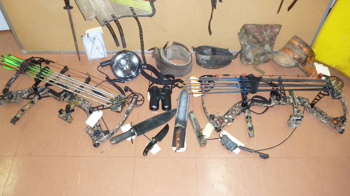 A range of hunting equipment seized over the June long-weekend.