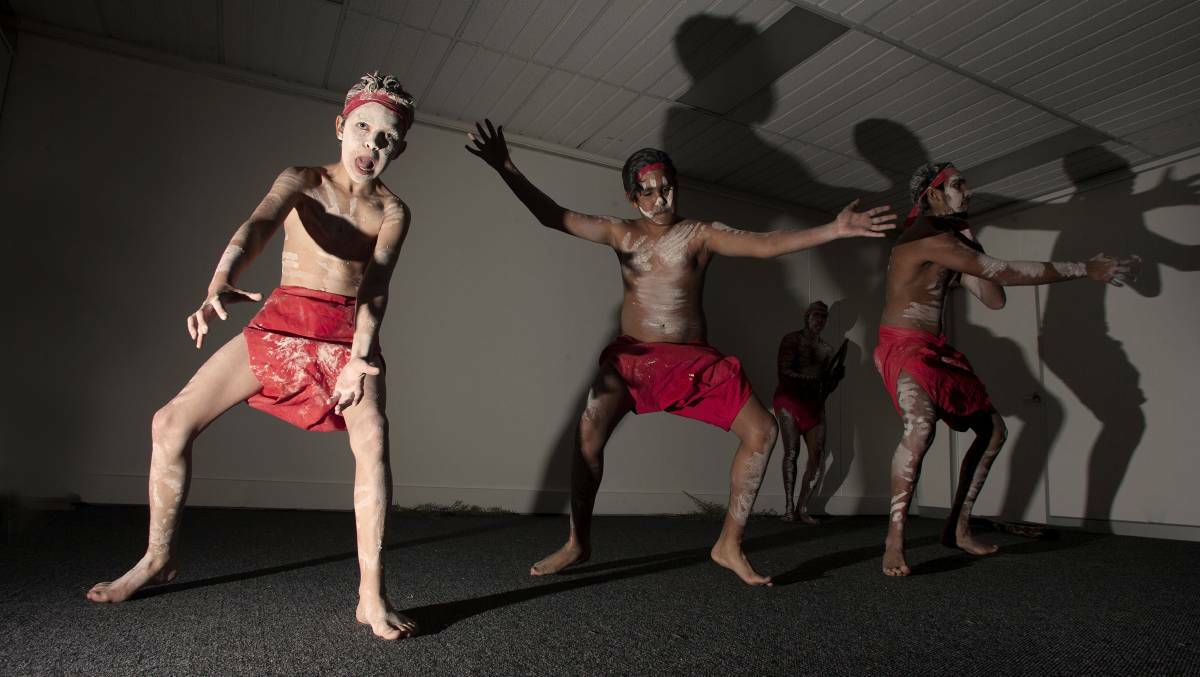 Traditional dancers perform at the Bega Valley Regional Gallery in celebration of NAIDOC Week 2014. The gallery will host a film festival this year with screenings at noon on Tuesday, Thursday and Friday. Photo: Peter Smith.