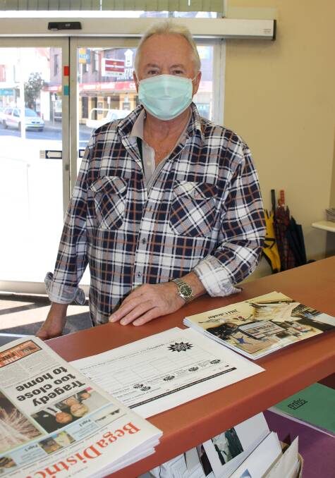 David Harkin of Bega says wearing a medical face mask while suffering from a cold should be more common.