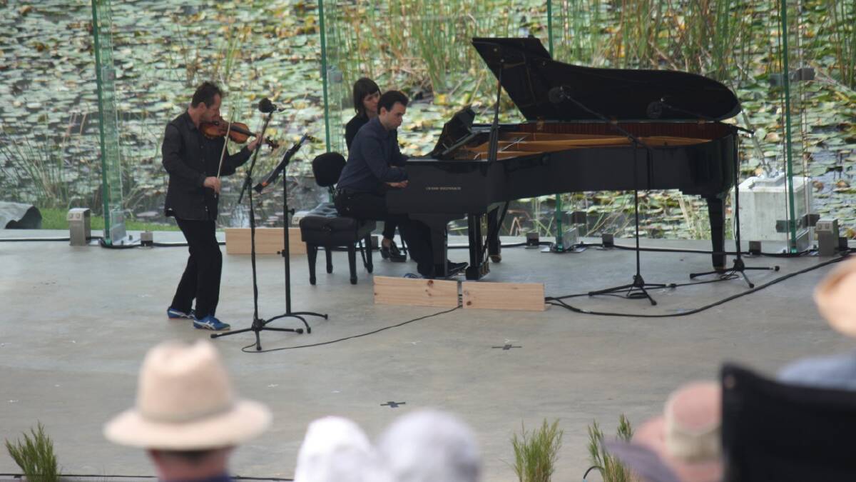 Richard Tognetti on violin with pianist Dejan Lazic at Four Winds Festival 2014. Photos: Ben Smyth