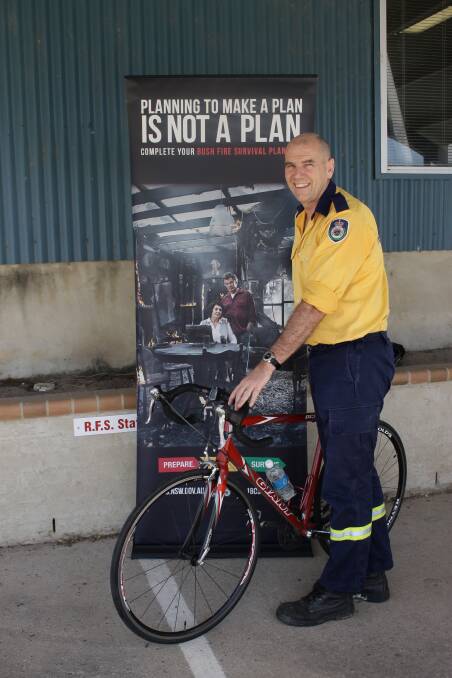 Marty Webster of the Rural Fire Service outside the Bega RFS Station. 