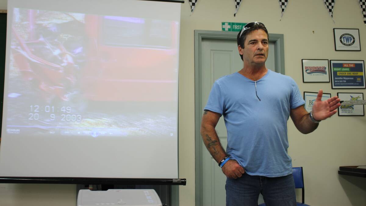 John Perry talks about his car accident to students at the RYDA Program. 