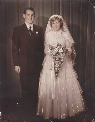 George Huggett and Betty Monck were married at St John’s in Bega on June 12, 1954.