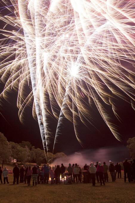 Fireworks light up the Cobargo sky at the local school's annual P&C fundraiser. Photo: Peter Smith.