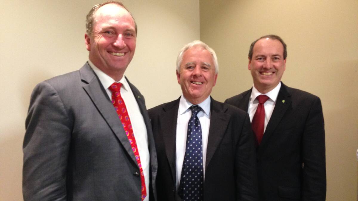 Mayor Bill Taylor (centre) took part in a roundtable discussion with Federal Minister for Agriculture Barnaby Joyce (left) and other shire mayors from Member for Eden-Monaro Peter Hendy’s electorate.