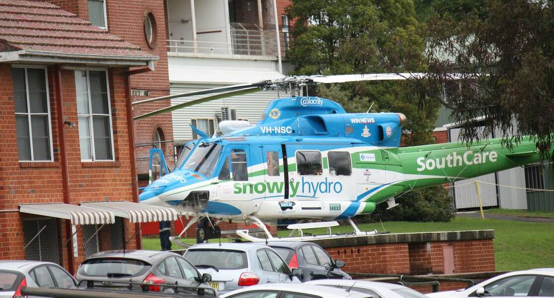 The Snowy Hydro SouthCare helicopter was tasked to Bega Hospital after a multi-car crash on the Princes Hwy.