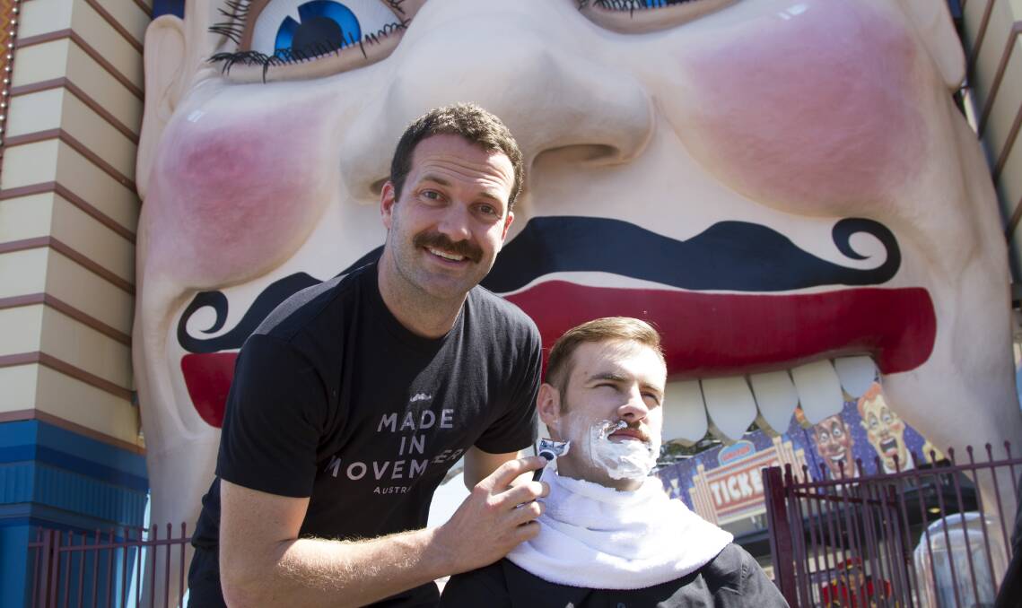 Mo Bros shave down at Sydney's Luna Park to start Movember.