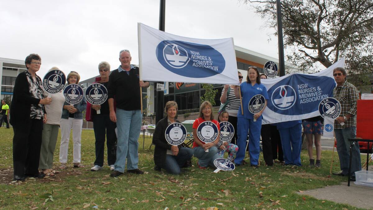 Bega members of the NSW Nurses and Midwives Association campaign for improved nurse to patient ratios in regional hospitals. 