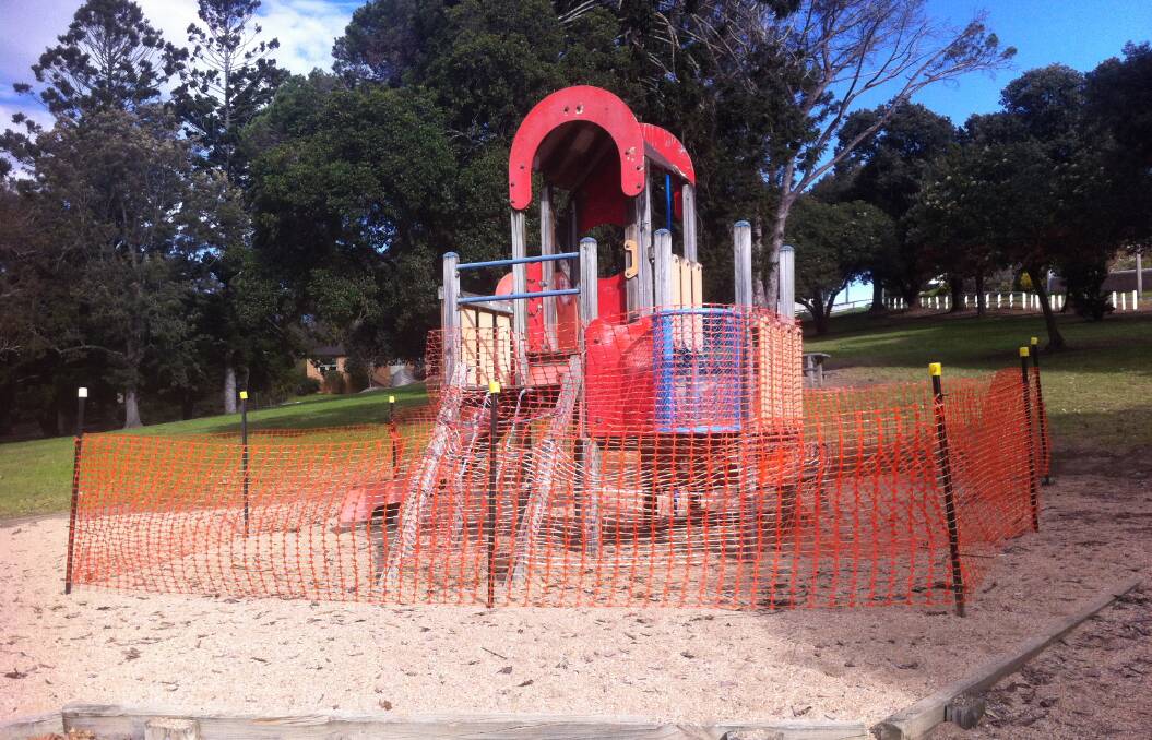 The old playground at Bega Park, which a community group is trying to replace. 