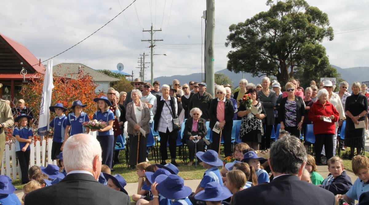 The crowed at the Bemboka Anzac Day service.