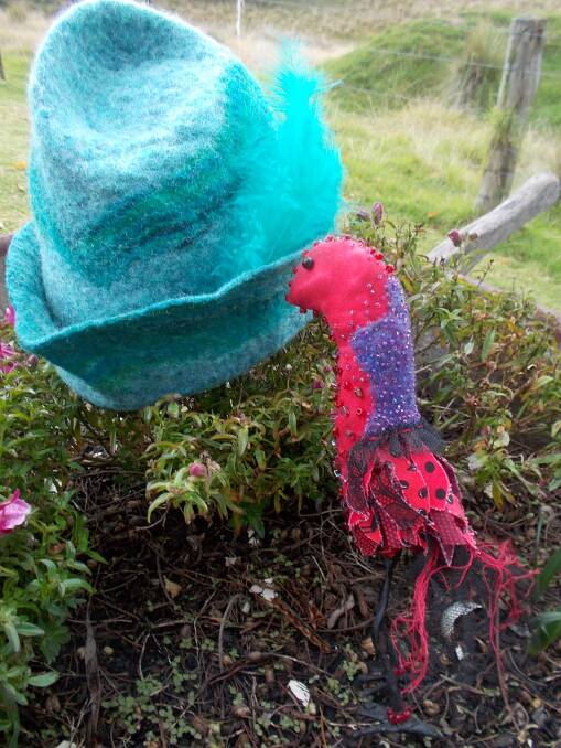 Dillbird by Sharyn Wotton and the felted hat by Cathy Blake will feature at Cobargo Creator’s new exhibition. 
