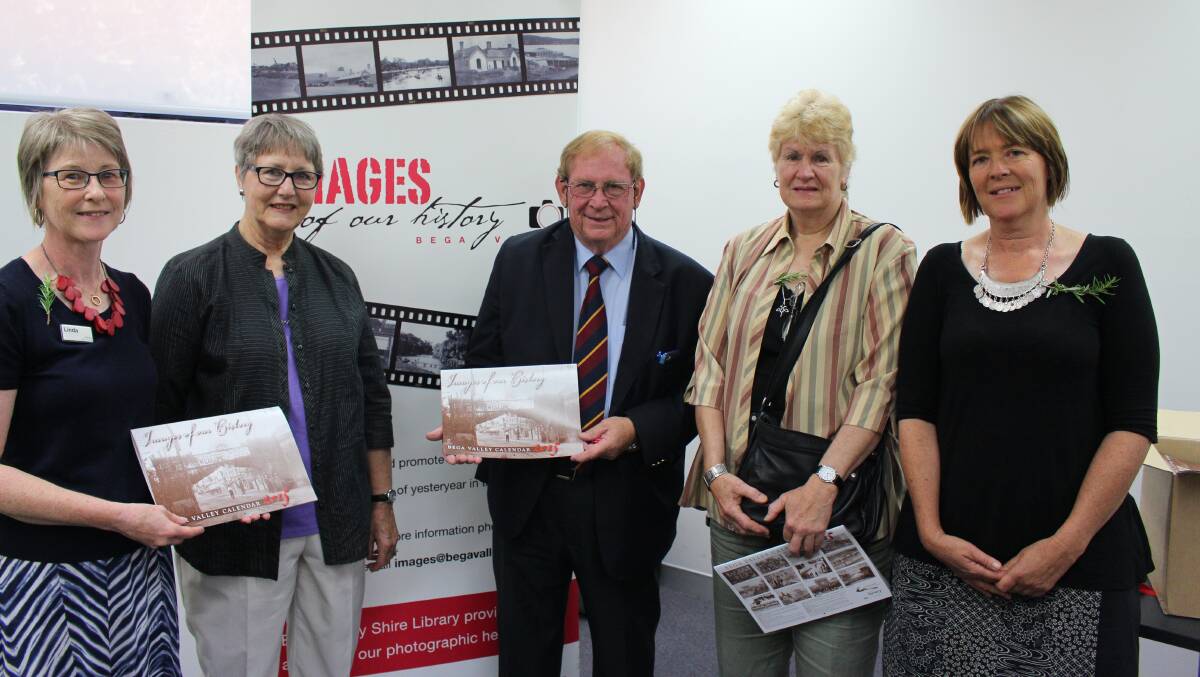 At the 2015 Images of Our History calendar launch are (from left) Linda Albertson, Sandra Florance, Michael Britten, Kate Clery and Anne Cleverey.