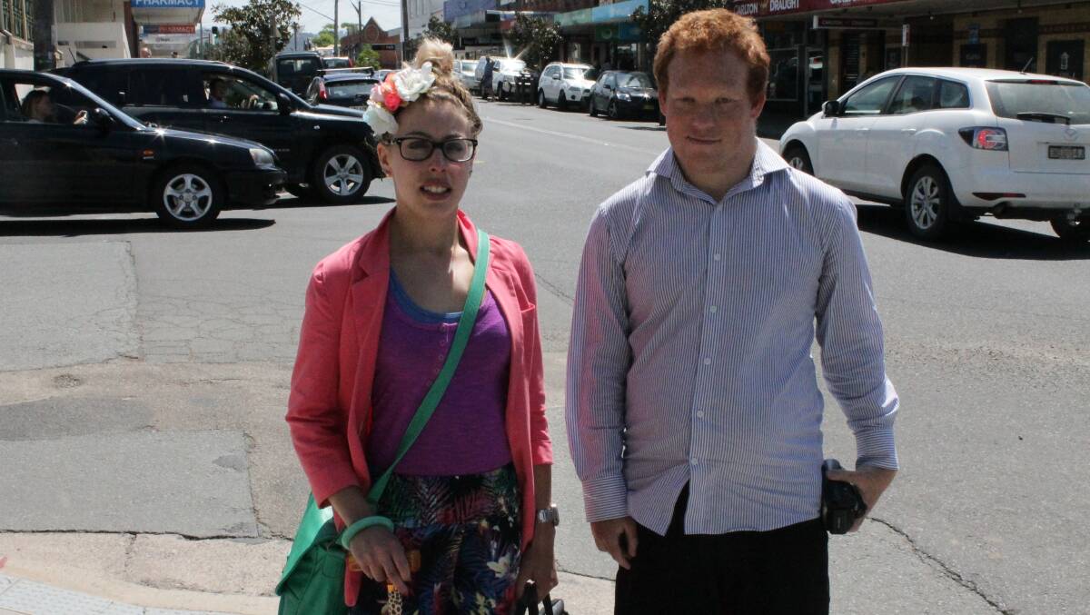 Cara Hay and Paul Zeller say the intersection of Carp and Gipps St in Bega needs traffic lights for the benefit of motorists and pedestrians alike.