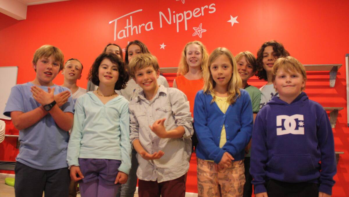 Showing off their newly renovated clubroom are Tathra Nippers (from left) Hayden Whitton, Tullen Ford, Mairae Navarrete, Oliver Meaker, Luella Boulton, Kyarna Boulton, Nimmity Ford, Chloe Jones, Eddie Blewitt, Max Navarrete and Reiner Hansch.