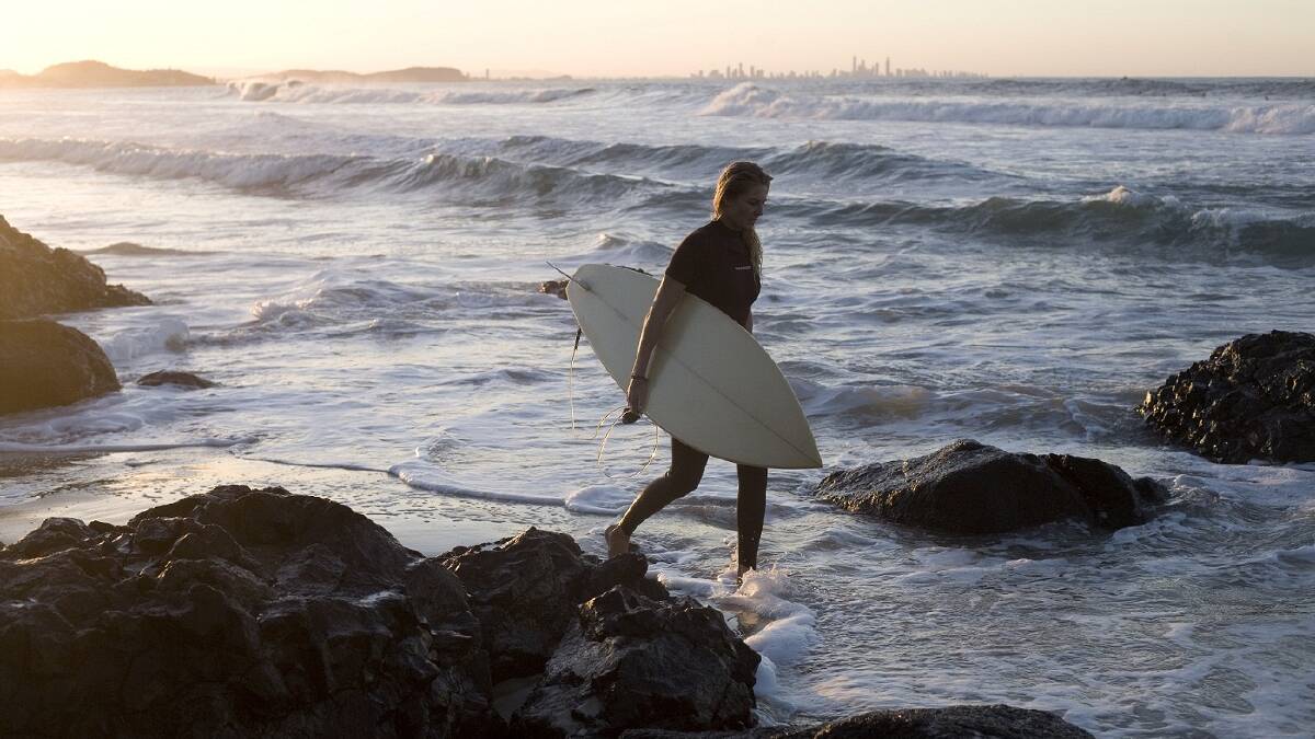 Champion Australian surfer Stephanie Gilmore stars in Spirit of Akasha. Photo: Andrew Kidman.