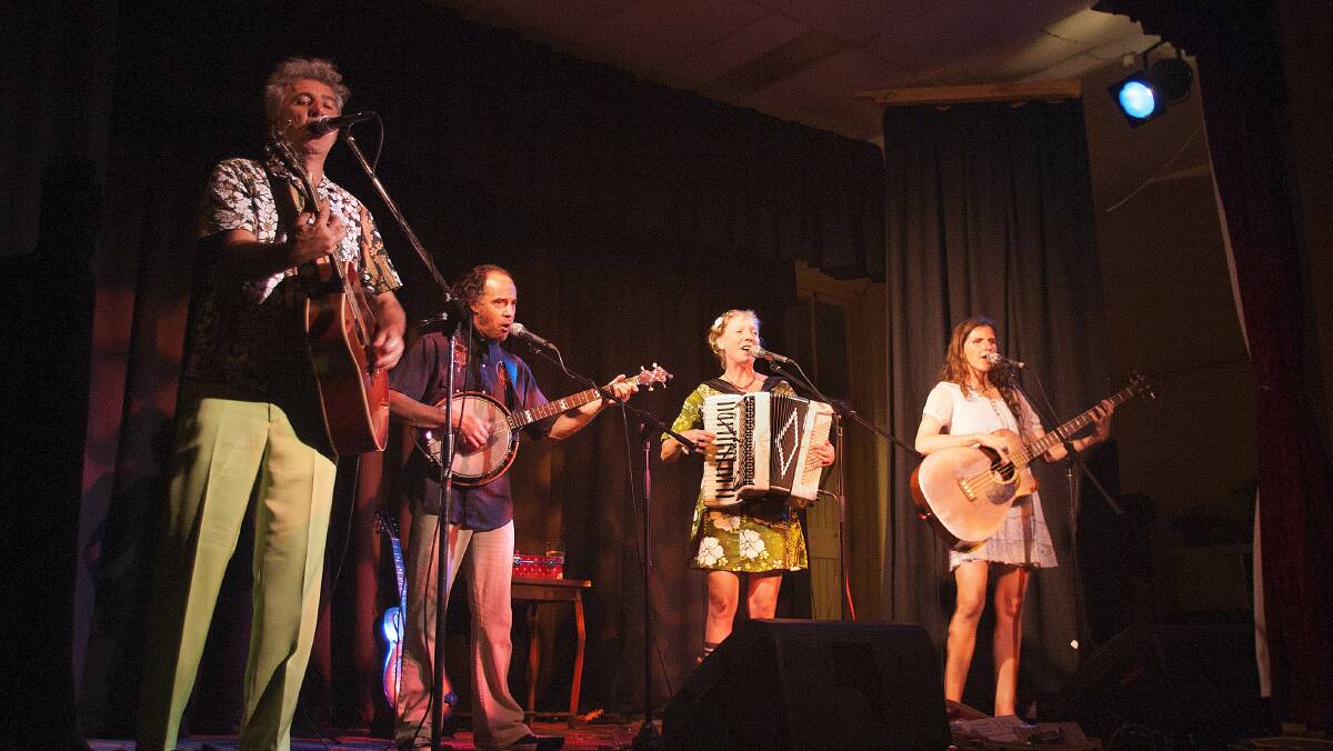 The Beez - (from left) Rob Rayner, Peter D’Elia, Deta Rayner and Julischka - play at Candelo Town Hall. Photos: Peter Smith.