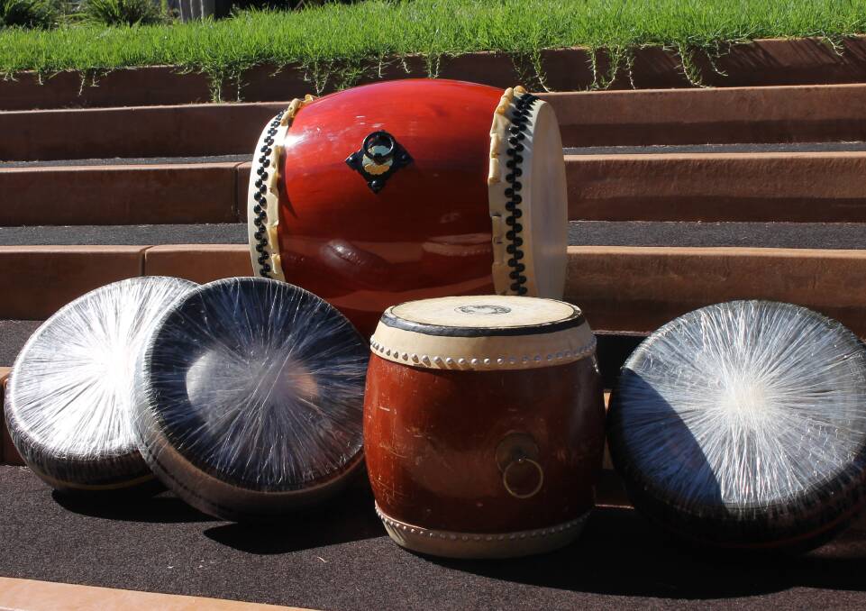 Stonewave Taiko's drum set comprises real ones as well as practice drums made from car tyres.