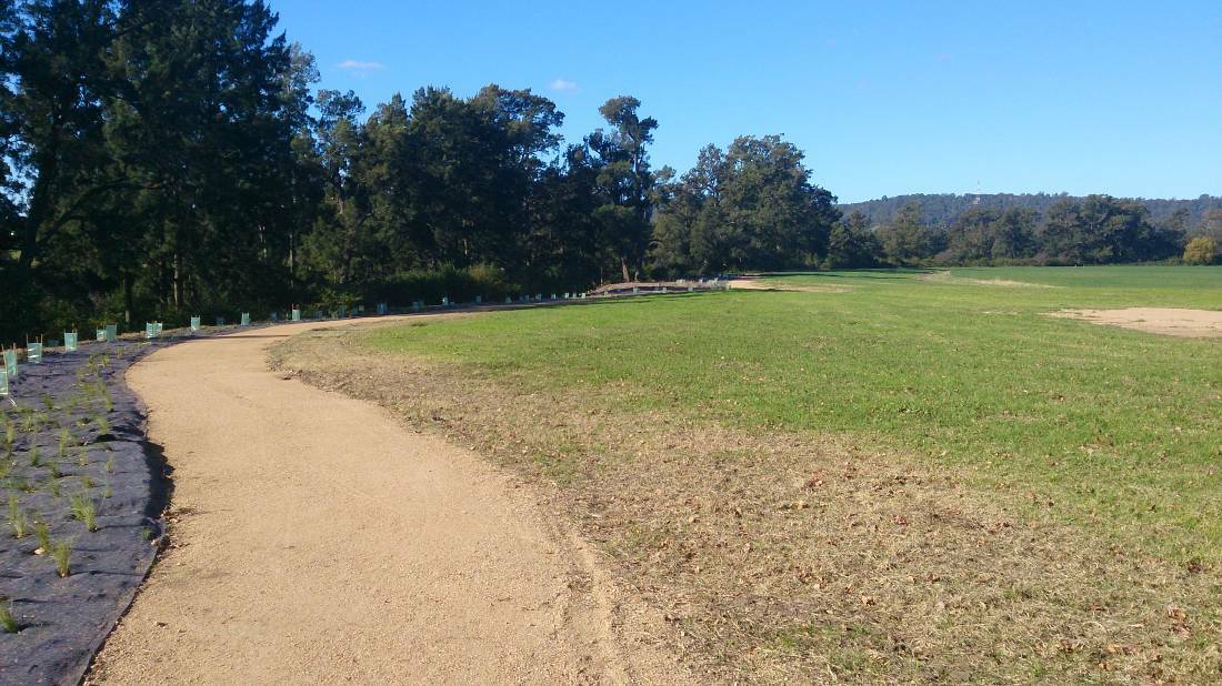 The new section of path along the Old Bega Racecourse.