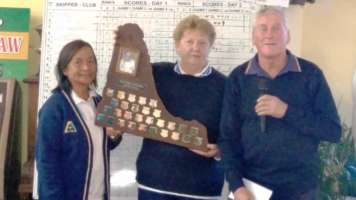 • Winners of the Jack Hobbs Memorial carnival are (from left) Aurora Reed, Doreen Dent and Athol Dent from Bombala.