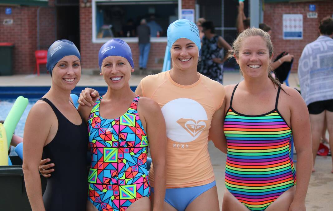 •Taking on the Bega Business House Relay on Saturday night are (from left) Sarah Nagle, Angie Mundy, Penny Blankenstein and Aimee Rainbird. 