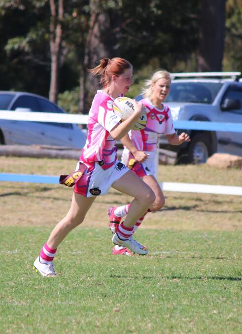 • Chloe Lucas on a massive run against the Eden Tigerettes on Saturday. 