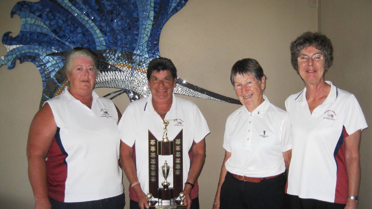 • Winners in the Tathra Ladies Golf club championships are (from left) 36-hole scratch winner Pam Hahne, club champion Noeline Bell, division two scratch Veronica Coman and division three scratch Renate Boulter.