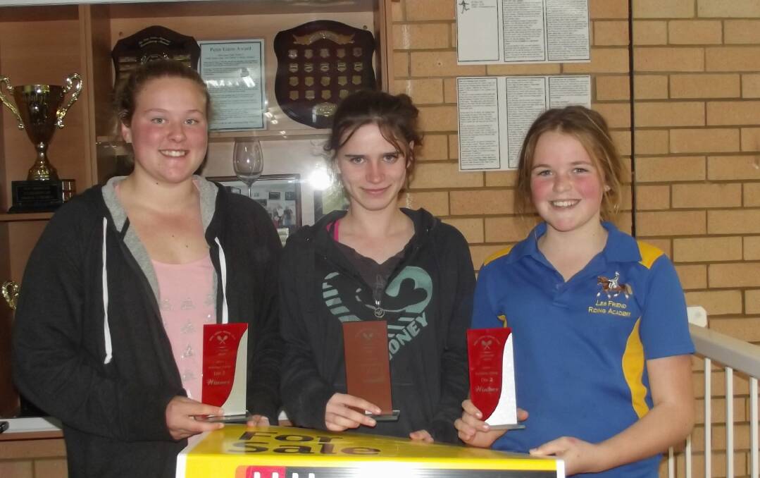 • Division two winners (from left) Rebecca Sant, Geordie Gray and Claudia Bartlett 