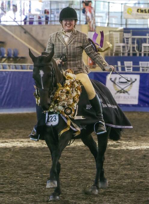 • Susan Leahy rides Myee Celebation to victory at national championships earlier this year. Photo: SWD Images.