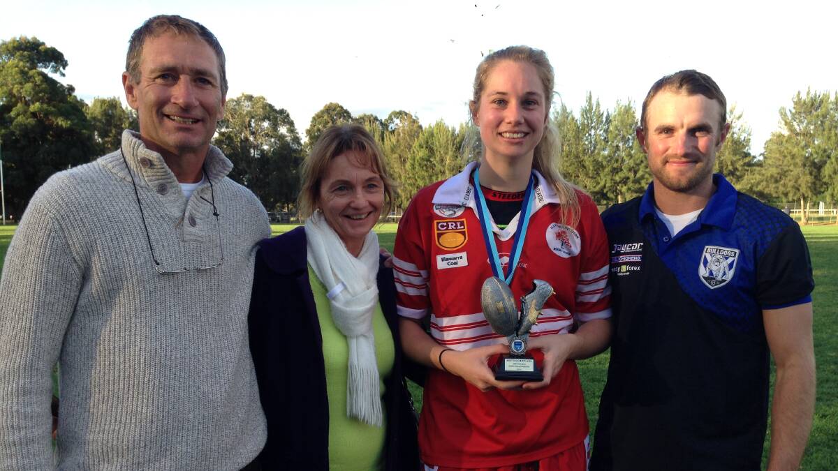 • Celebrating the finish to the State Cup in St Mary’s last week are (from left) proud parents Geoff and Dawn Apps, the tournament’s Most Valuable Player Kezie Apps and Craig Dunham. 