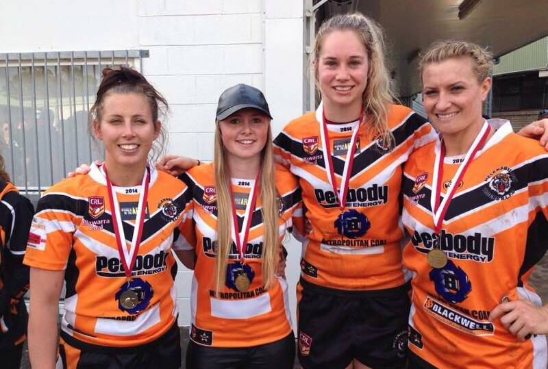 • Helensburgh Tigers heading to camp with the Australian Jillaroos squad this week are (from left) Sam hammond, Maddie Studdon, Kezie Apps and Ruan Sims. Photo courtesy of Kezie Apps. 
