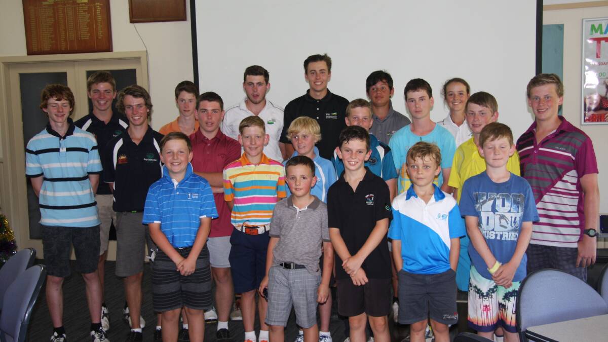 • The field of talented young golfers in the Bega Junior Open retire to the club house for presentations and celebrations on Sunday. 