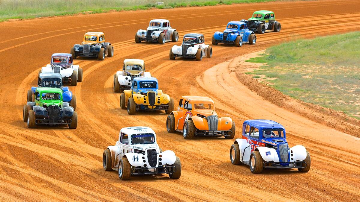 A large field of cars launch during the Sapphire Speedway’s last race meet. May 10 will include a destruction derby after the racing action. 