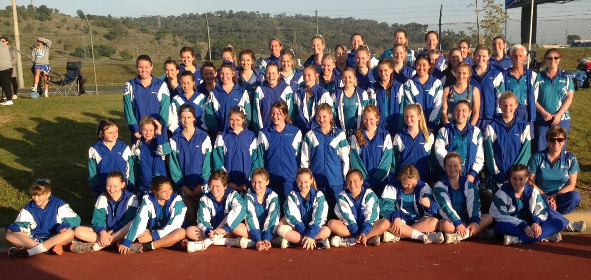 • The Far South Coast’s under 13s right through to the open representative squads stopped for a photo in Wagga Wagga last weekend. 