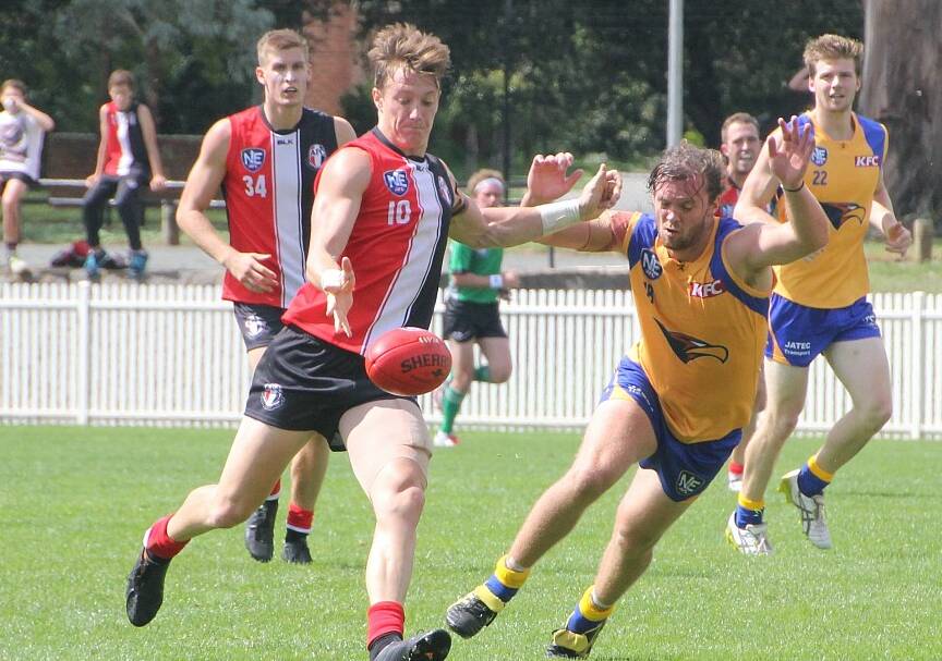 • ABOVE: Former Tathra Sea Eagle Aaron Van Den Berg in his Ainslie colours has been picked up by the Melbourne Demons in the AFL Rookie Draft. 