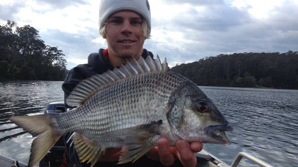 BEST BREAM: The skipper of the Narooma charter boat Playstation, Nick Cowley took a day off on Wednesday to fish Wagonga Inlet at Narooma for a few bream, snapper, salmon and tailor. His best bream went 37cm to the tip.
