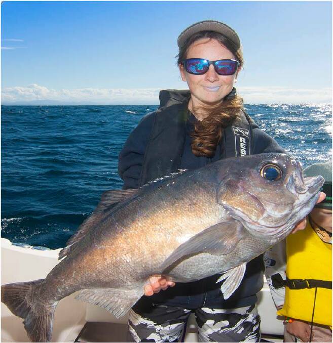 Catch of the Day (Aug 27): Georgia Poyner and her very nice blue eye cod she caught fishing in 400m of water off Narooma on the weekend. 