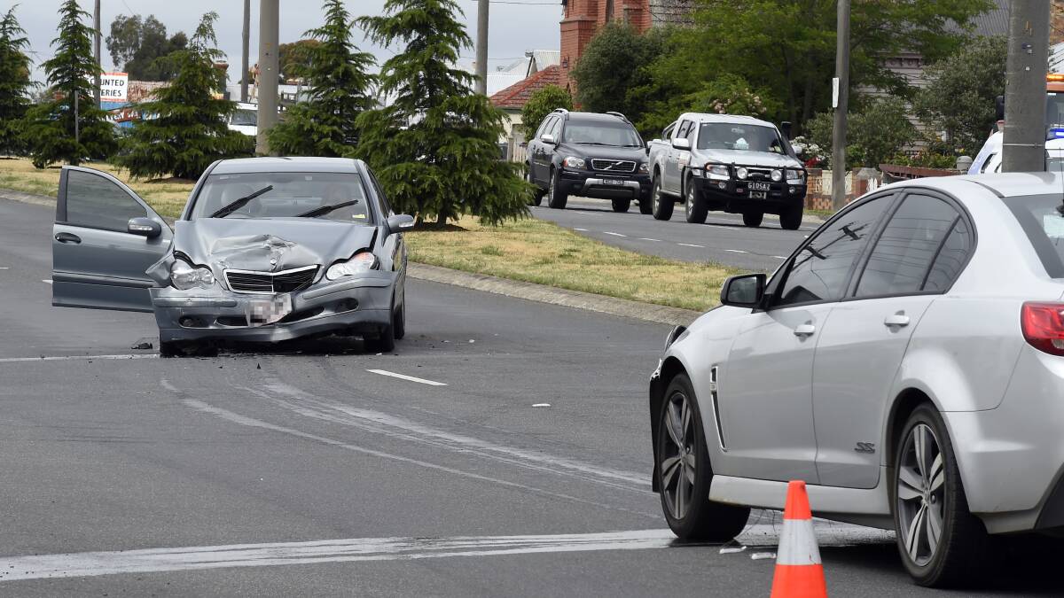 A man crashed head-on into a police car on Wednesday, November 26. PICTURE: JUSTIN WHITELOCK