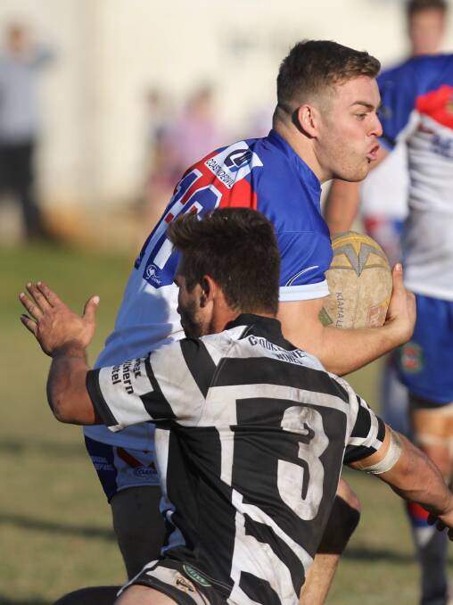 IN FORM: Gerringong Lions interchange player Reed Heagney in action during their massive 64-4 win over the Berry Magpies last weekend. Photo: DAVID HALL  