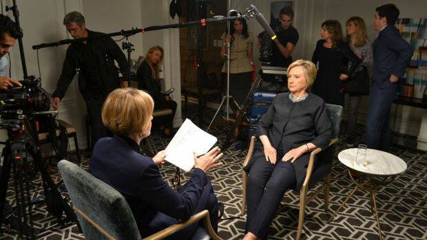 Sarah Ferguson interviews Hillary Clinton on Four Corners, October 2017. Photo: ABC Four Corners
