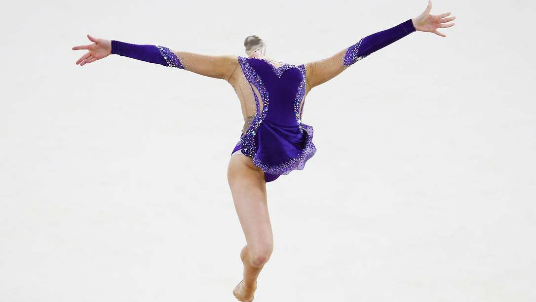 Stephani Sherlock of England performs in the Rhythmic Gymnastics at SECC Precinct during day two of the Glasgow 2014 Commonwealth Games. Photo: GETTY IMAGES