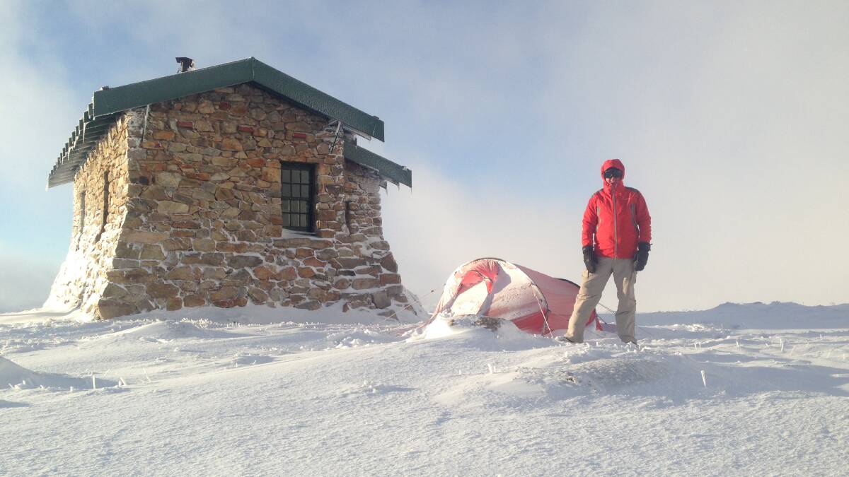 Peter Hosking outside Seamens Hut in May this year. 
