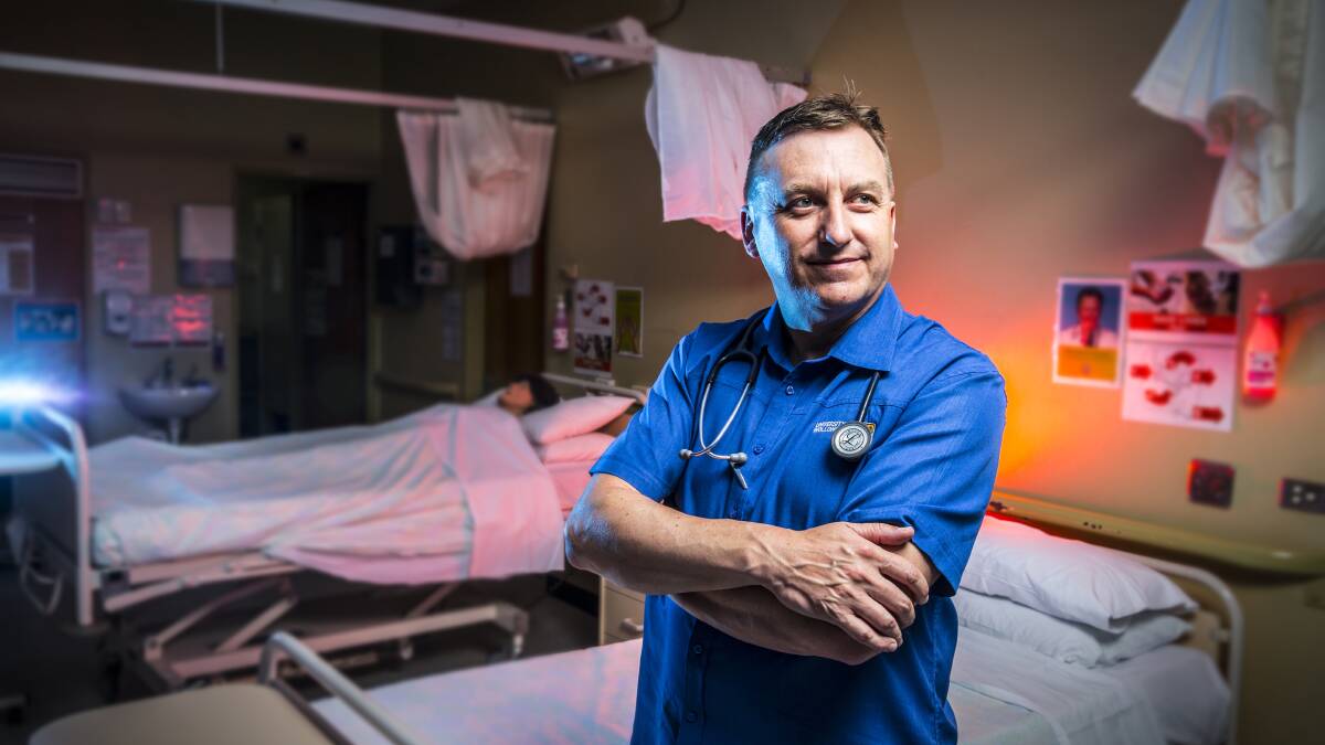 50-year-old nursing student Simon Lovatt is hoping to study midwifery before becoming a flight medic. Photo: Paul Jones. 