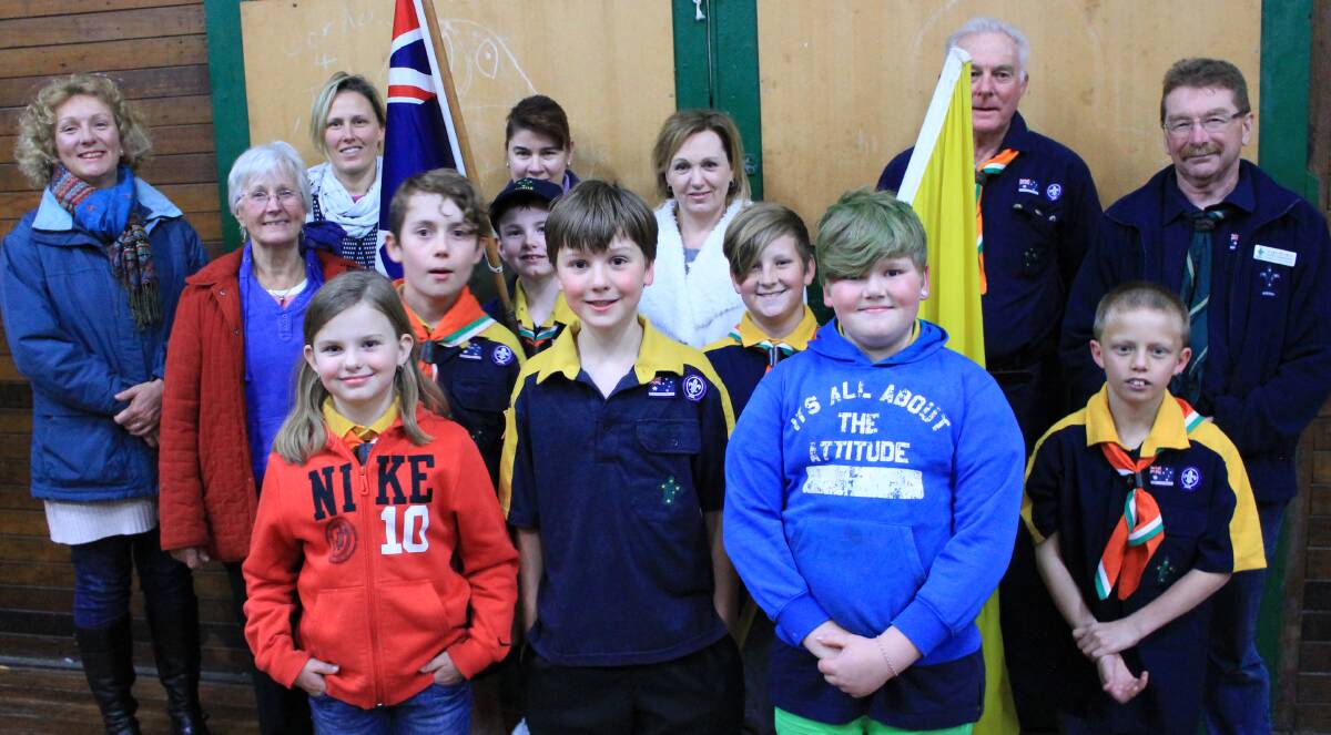 The 1st Bega Scout Group held a mother and son night for their Cubs on Tuesday. Those in attendance are Cubs (front, from left) Emerson Sirl, Morrison Groninger, Bailey Sirl, Jackson Parsons, Ryan Crowe, Ethan Ingram, Markus Stiles, and adults (back, from left) Jannine Groninger, Lucinda Grace, Celine Conrad, Jennine Childs, Sharon Sirl, Brian Sirl and Gary Pearce. 
