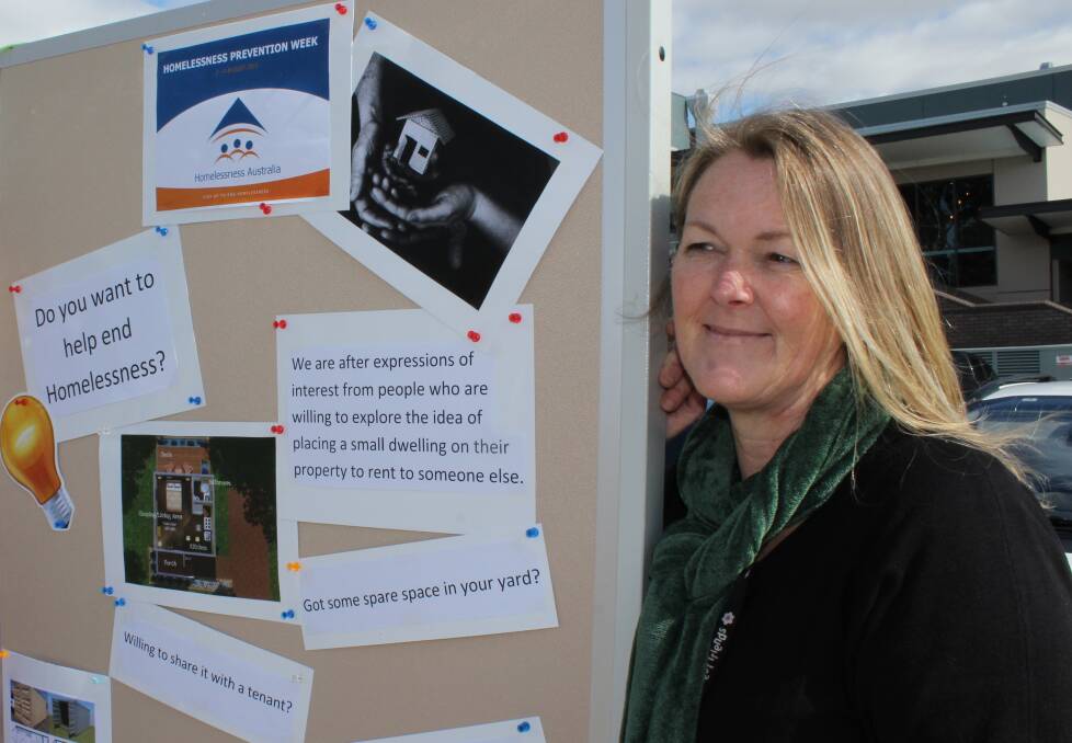 SEWACS South East's Kylie Furnell at Bega’s Homelessness Prevention Week sausage sizzle in August.
