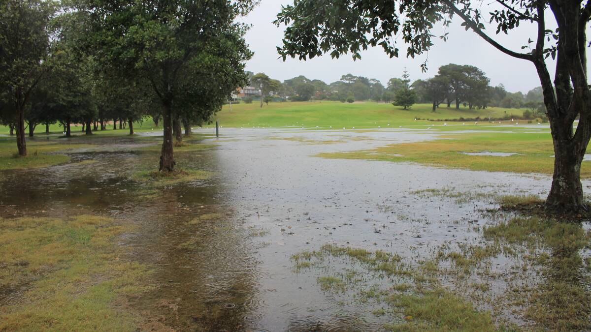 The Bermagui Golf Course was swamped after Tuesday night's rains. 