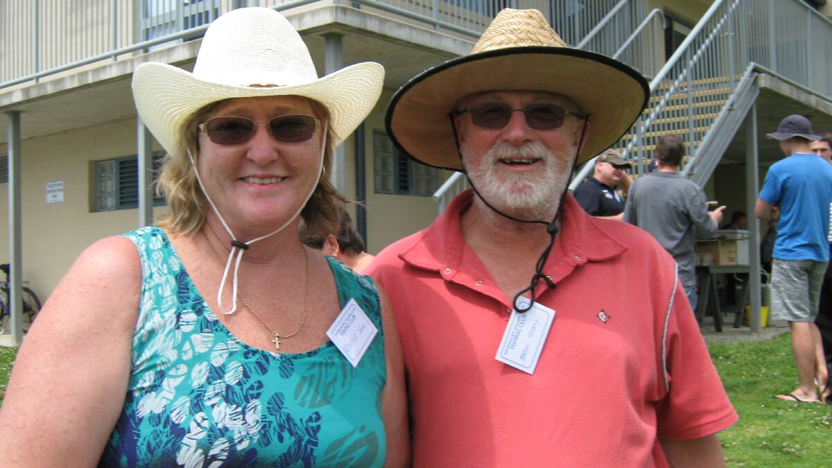  JOIN THE CREW: New members Coralie Teer and Brian Stacy at the Batemans Bay Soldiers Club Fishing Club barbecue. 
