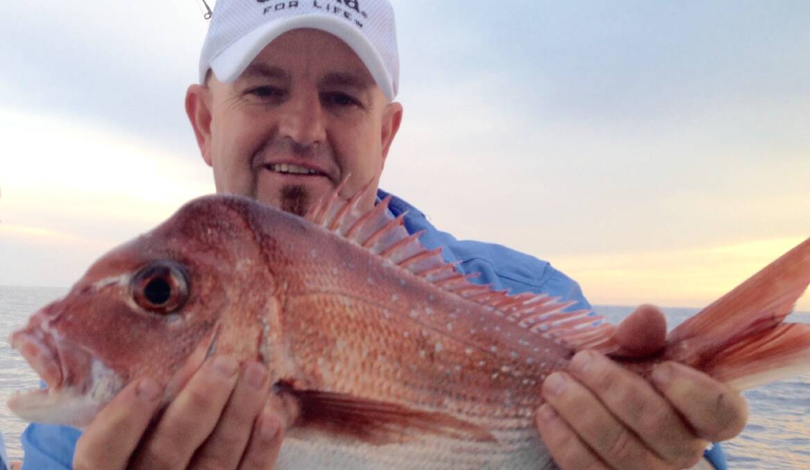 OFF SHORE SNAPPER: Barron Whyte reeled in a 
creditable snapper on Saturday morning.