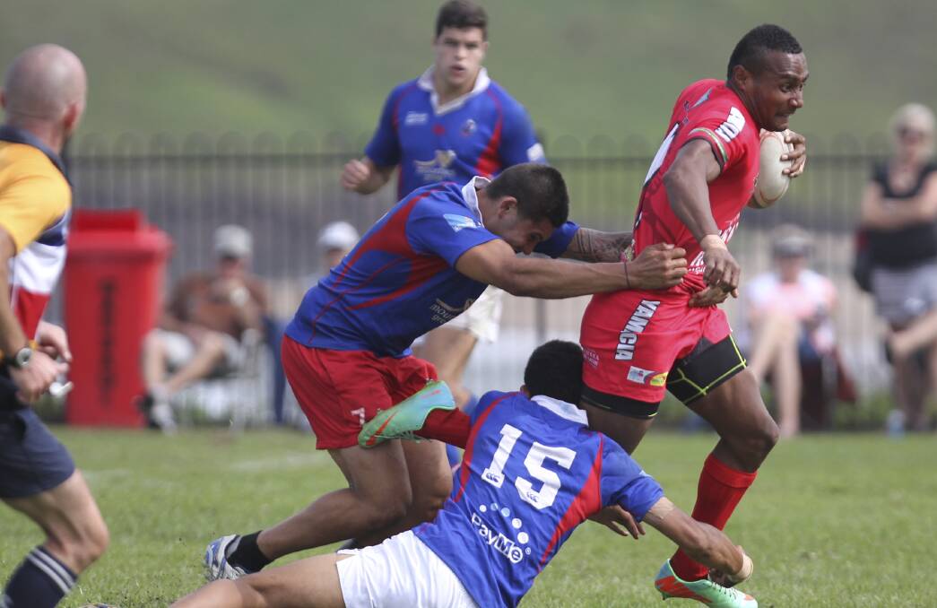 KIAMA: Action during last Saturday’s 42nd annual Kiama Rugby 7s. Pictures: DAVID HALL  