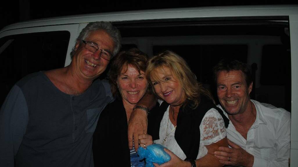 BODALLA: Onno De Smetch, Judy DeSmetch, ‘Nobby’ and Jan Morrison caught the Bodalla Arms Hotel courtesy bus home on New Year’s Eve. 