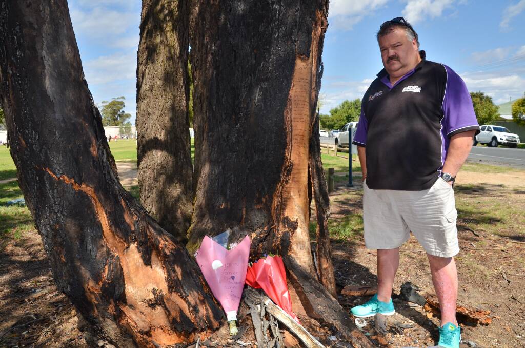 HORRIFIC: Craig Northey was one of about a dozen residents who rushed to the scene of the crash on Douglas Road. He was unable to help the teenager trapped in the burning car or put out the flames. Pictures: BLAIR THOMSON